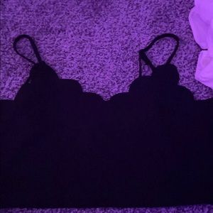 Black Scalloped Crop Top